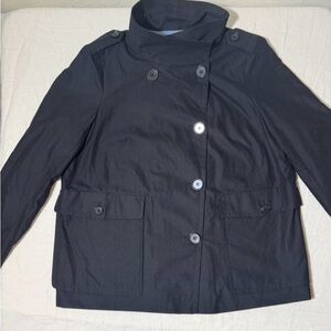 GAP Navy Blue Double-Breasted Trench Coat